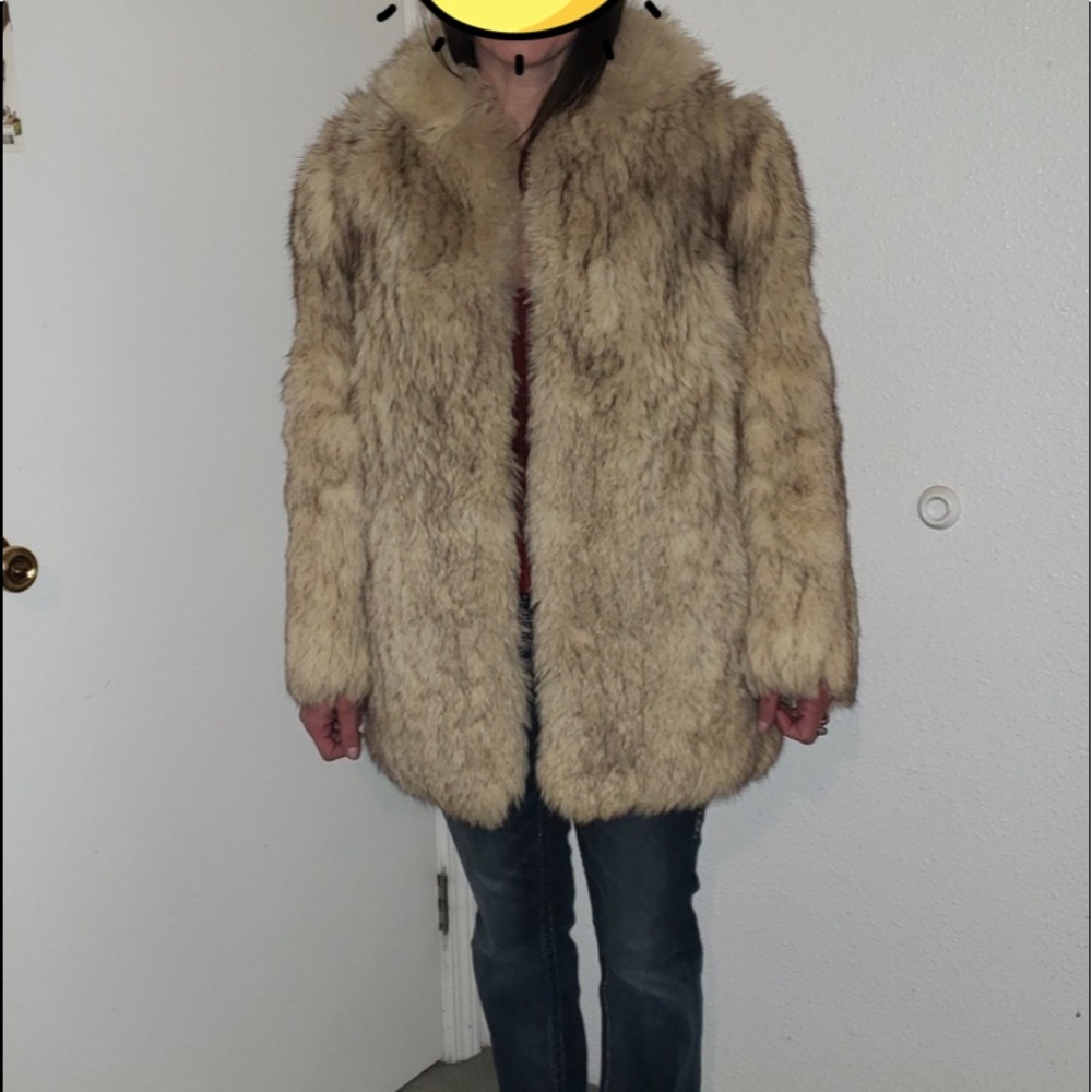 Genuine fox fur coat